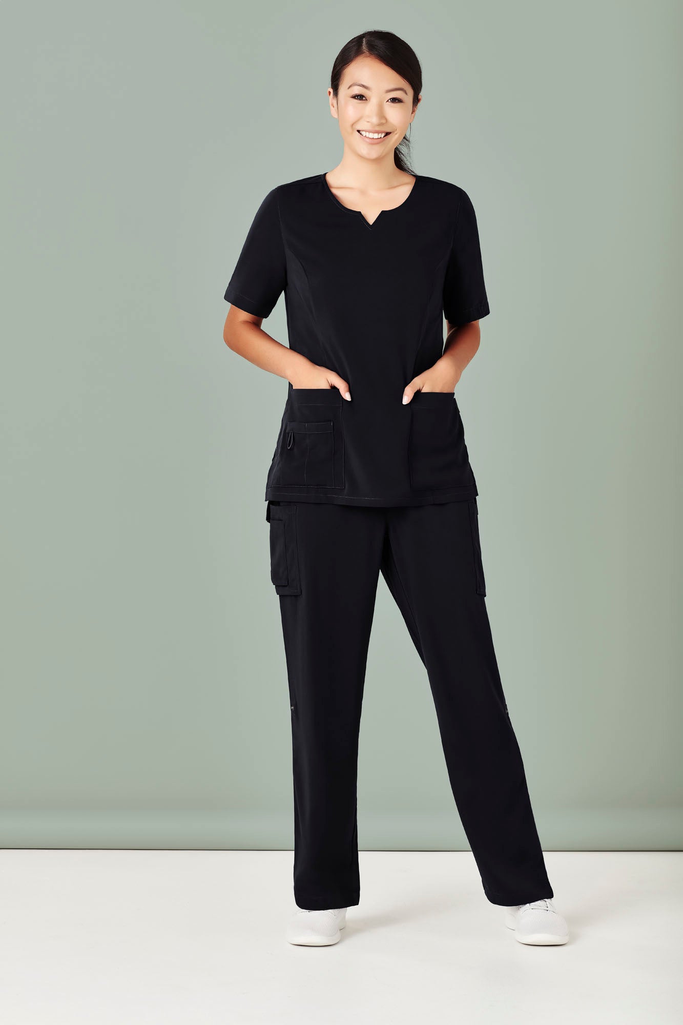 Womens Tailored Fit Round Neck Scrub Top